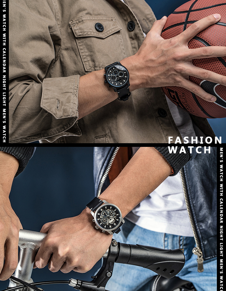 6768高檔男士手表夜光時尚精鋼機械手表廠家批發