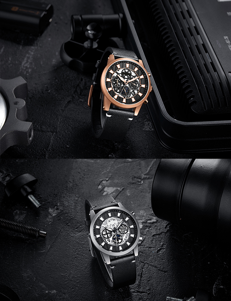 6768高檔男士手表夜光時尚精鋼機械手表廠家批發